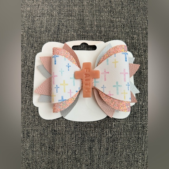 Hand Crafted Other - Multicolor Cross Pattern Hair Bow